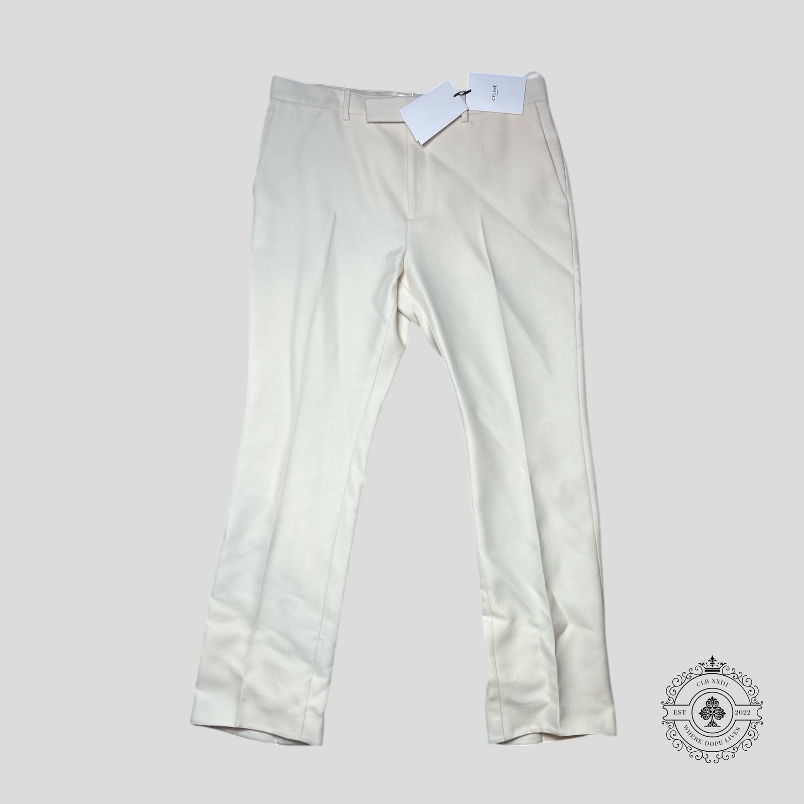 Celine Mohair Suit Pants in Cream