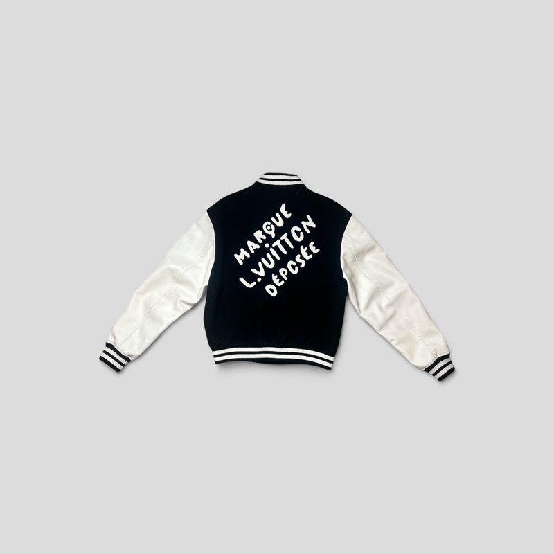 Louis Vuitton Marque Deposee Varsity Jacket in Black/White