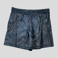 Amiri Leather Bandana Boxing Shorts in Brown