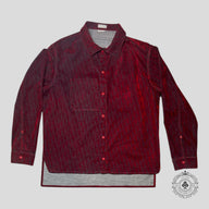 Dior X Otani Workshop Oblique Button Up Denim Shirt in Red