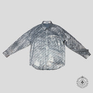 Dior Oblique Button Up Denim Shirt in Silver