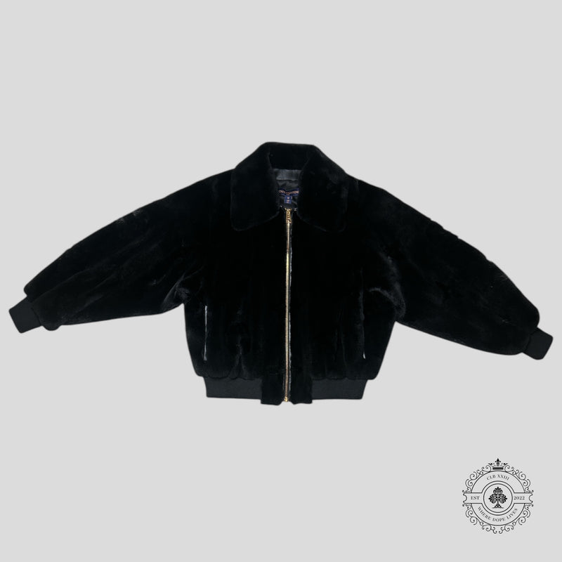 Louis Vuitton Monogram Mink Bomber Jacket in Black