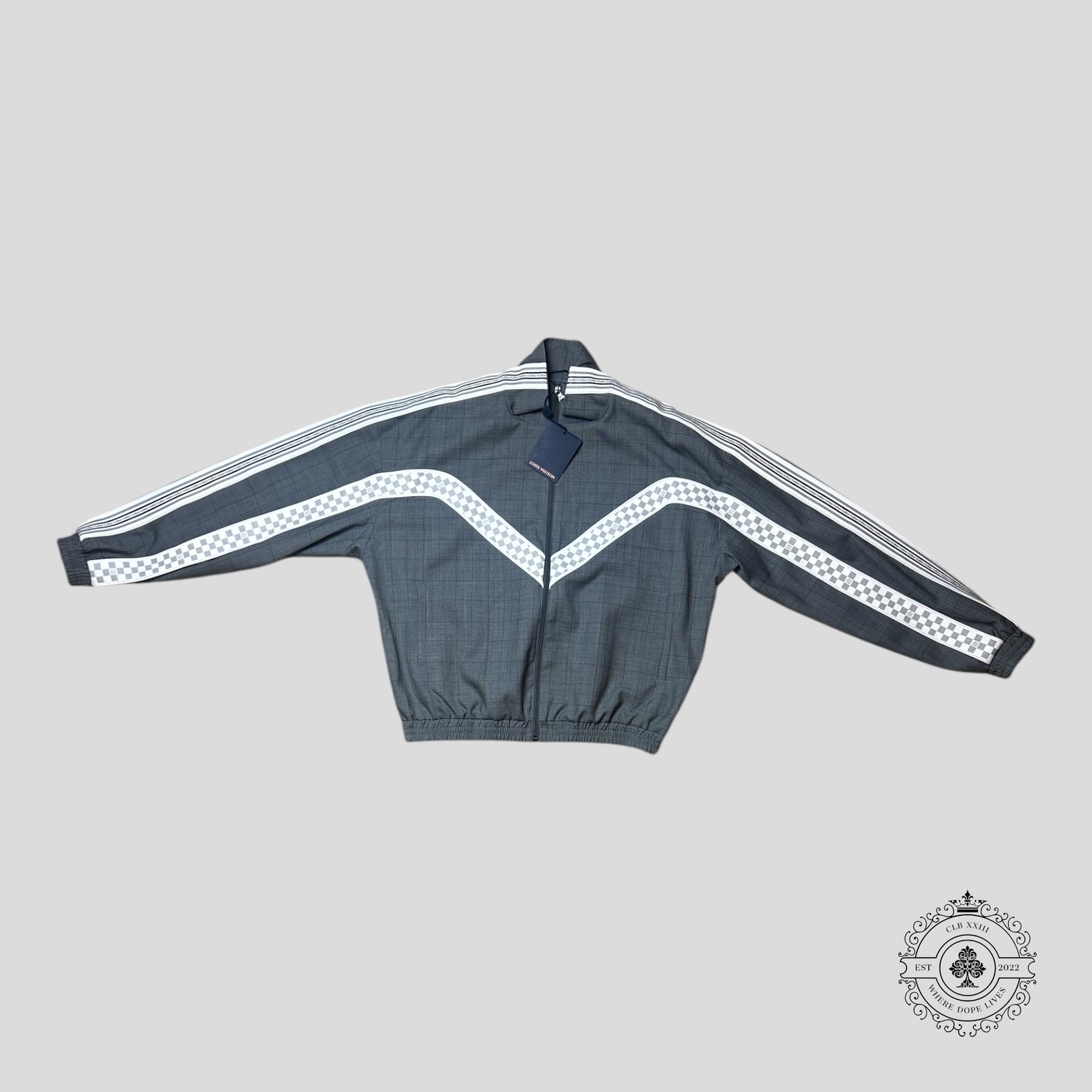 Louis Vuitton Tailored Tracksuit in Grey/White