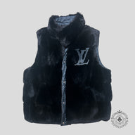 Louis Vuitton Rabbit Fur Reversible Damier Vest in Black