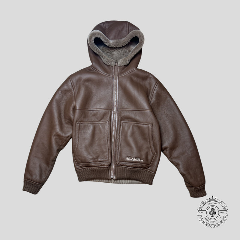 Louis Vuitton Reversible Monogram Shearling Hooded Blouson in Brown