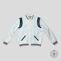 Saint Laurent Varsity Teddy Jacket in White/Black
