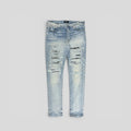 Amiri Bandana Thrasher Jeans in Clay Indigo/Black