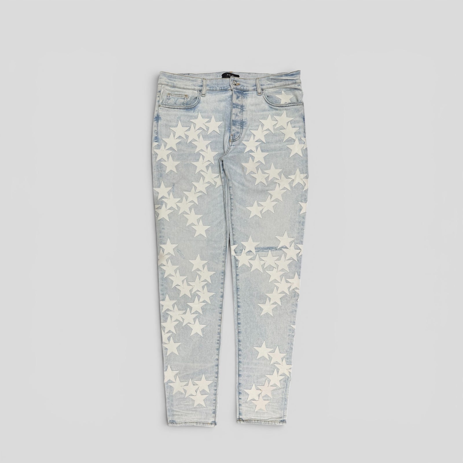 Amiri Chemist Star Jeans in Light Wash/White