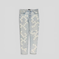 Amiri Chemist Star Jeans in Light Wash/White