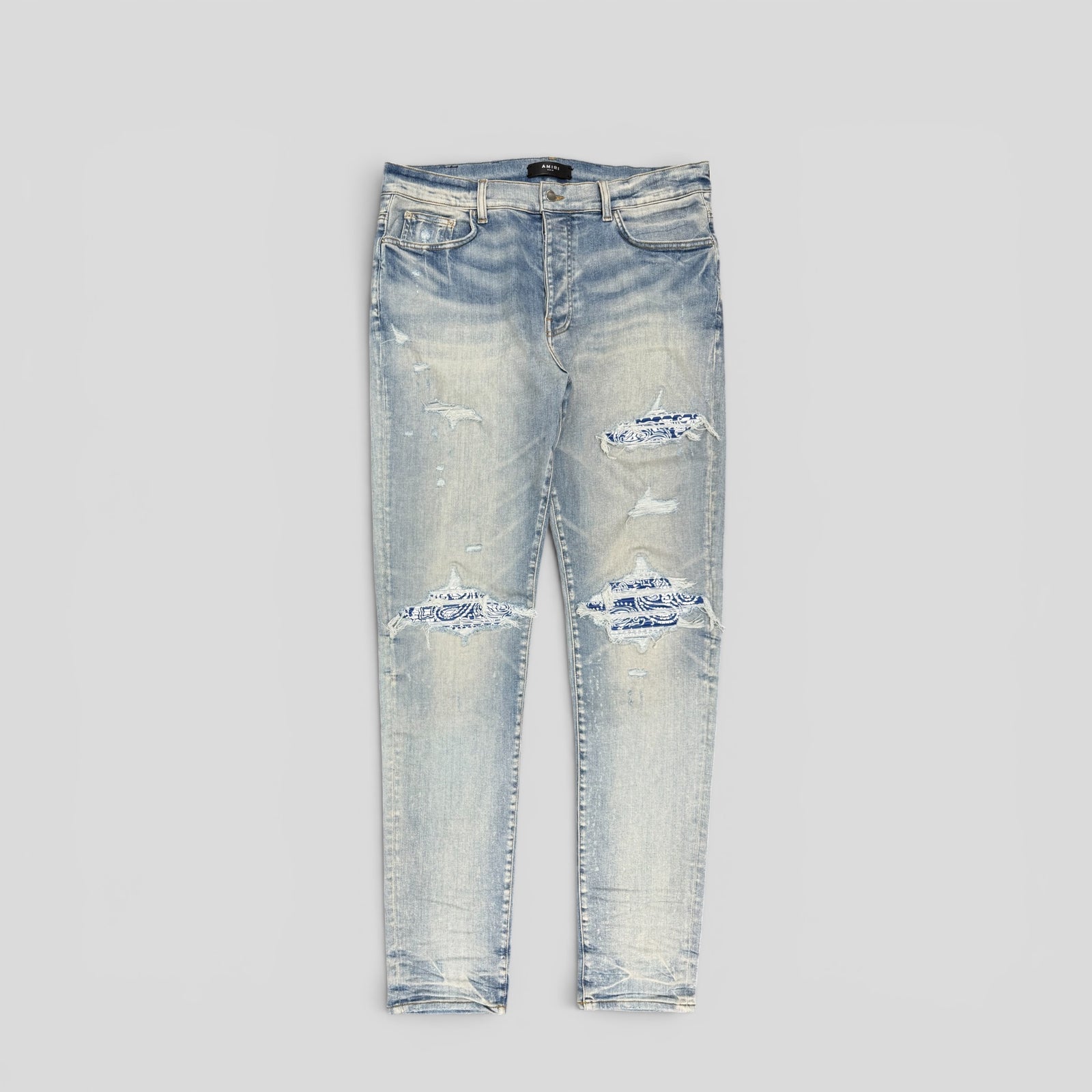 Amiri Bandana Patch Jeans in Clay Indigo / Blue