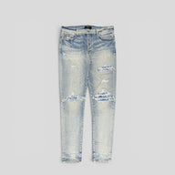 Amiri Bandana Patch Jeans in Clay Indigo / Blue