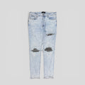 Amiri Leather Patch Thrasher Jeans in Light Wash / Black
