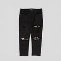 Amiri Tie Dye Patch Jeans in Black/Red