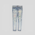 Amiri Bandana Patch Jeans in Clay Indigo/Multicolor