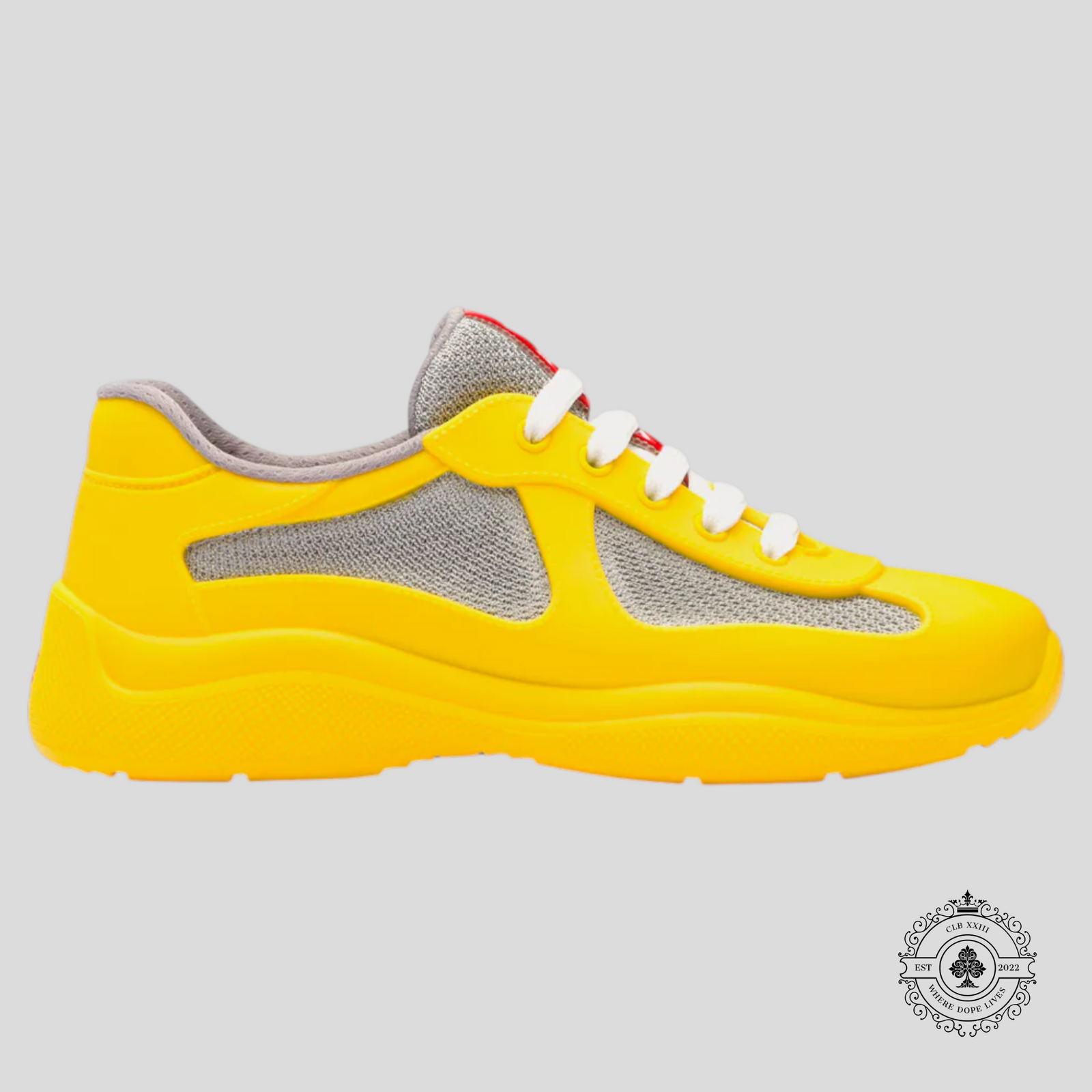 Prada America's Cup Rubber Sneaker in Yellow