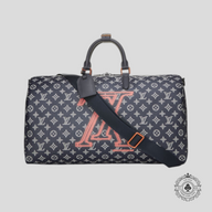 Louis Vuitton x Kim Jones LV Upside Down Monogram Keepall Bandouliere 50 in Navy