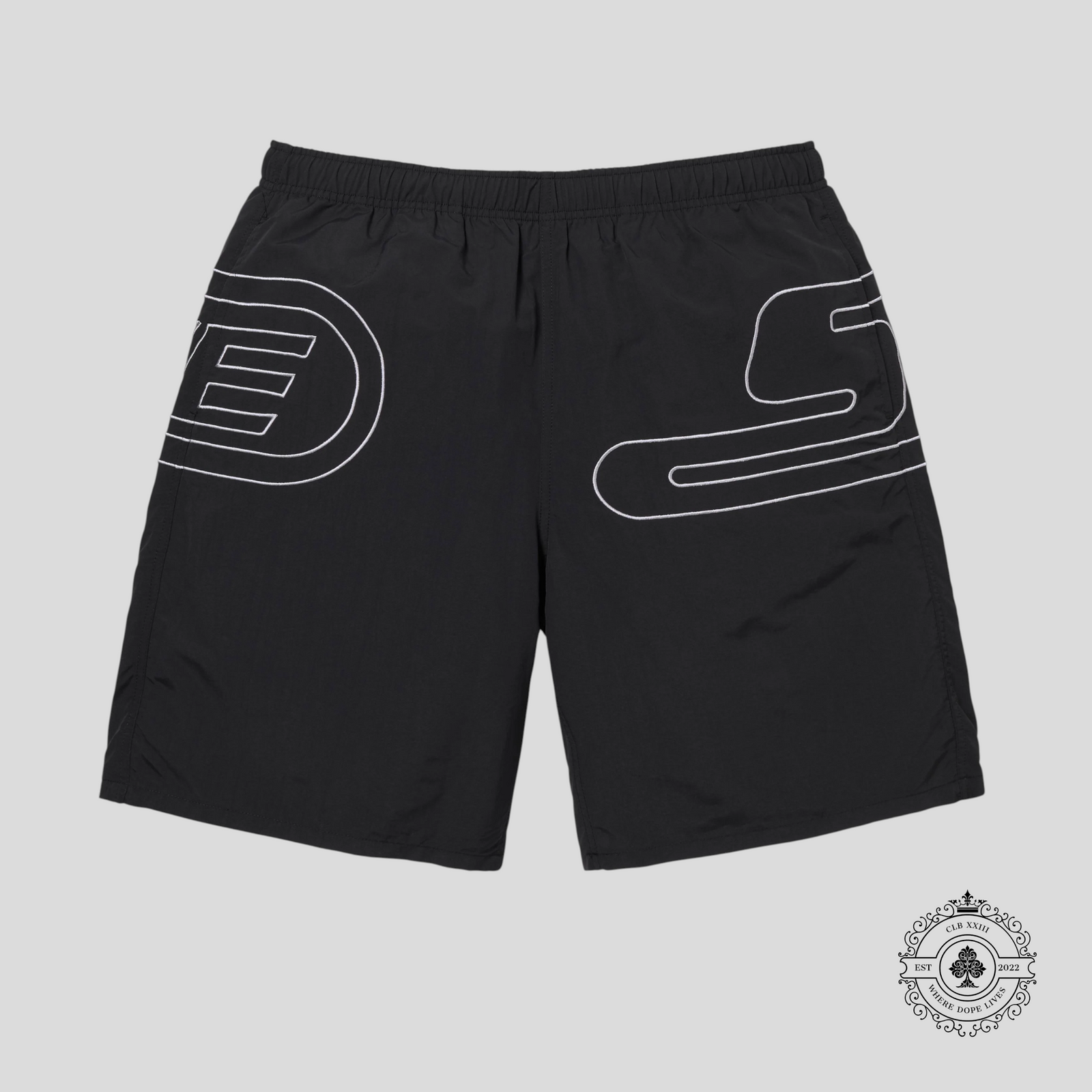 Supreme Big Logo Nylon Shorts in Black