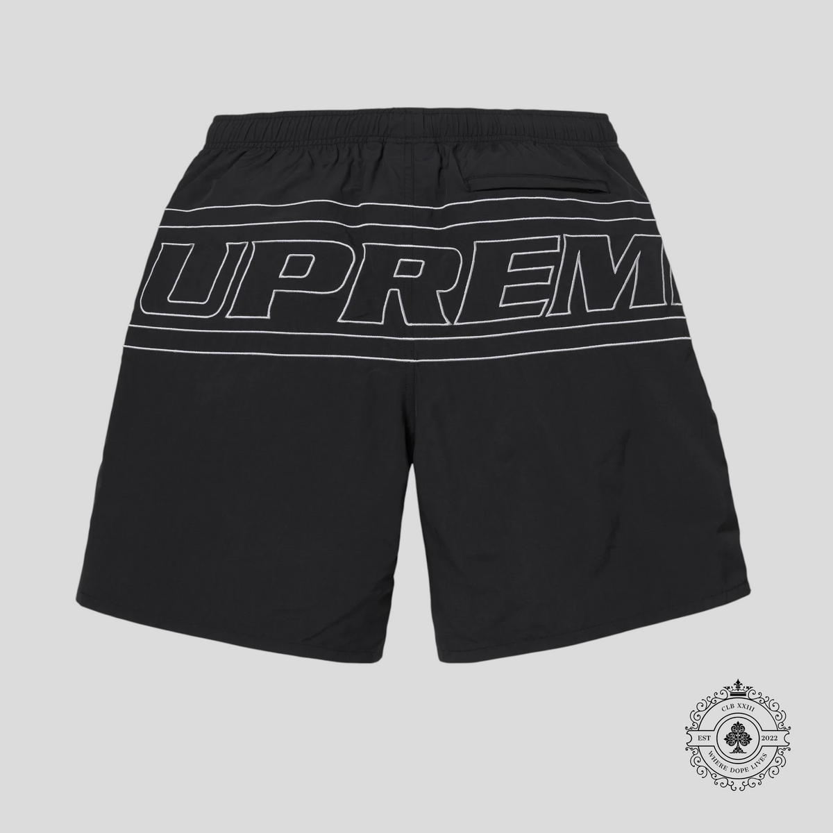 Supreme Big Logo Nylon Shorts in Black