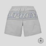Supreme Big Logo Nylon Shorts in Grey
