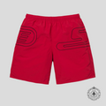Supreme Big Logo Nylon Shorts in Red