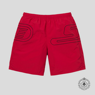 Supreme Big Logo Nylon Shorts in Red