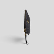 Saint Laurant YSL Monogram Quilted Leather Clutch in Black
