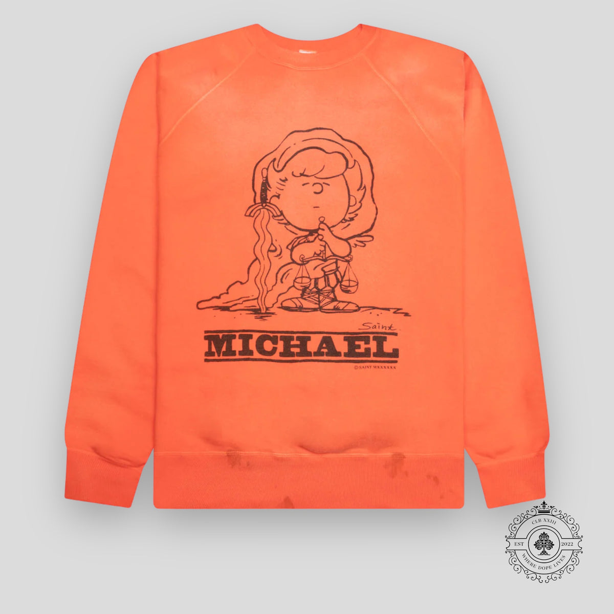 Saint Michael Crewneck in Orange