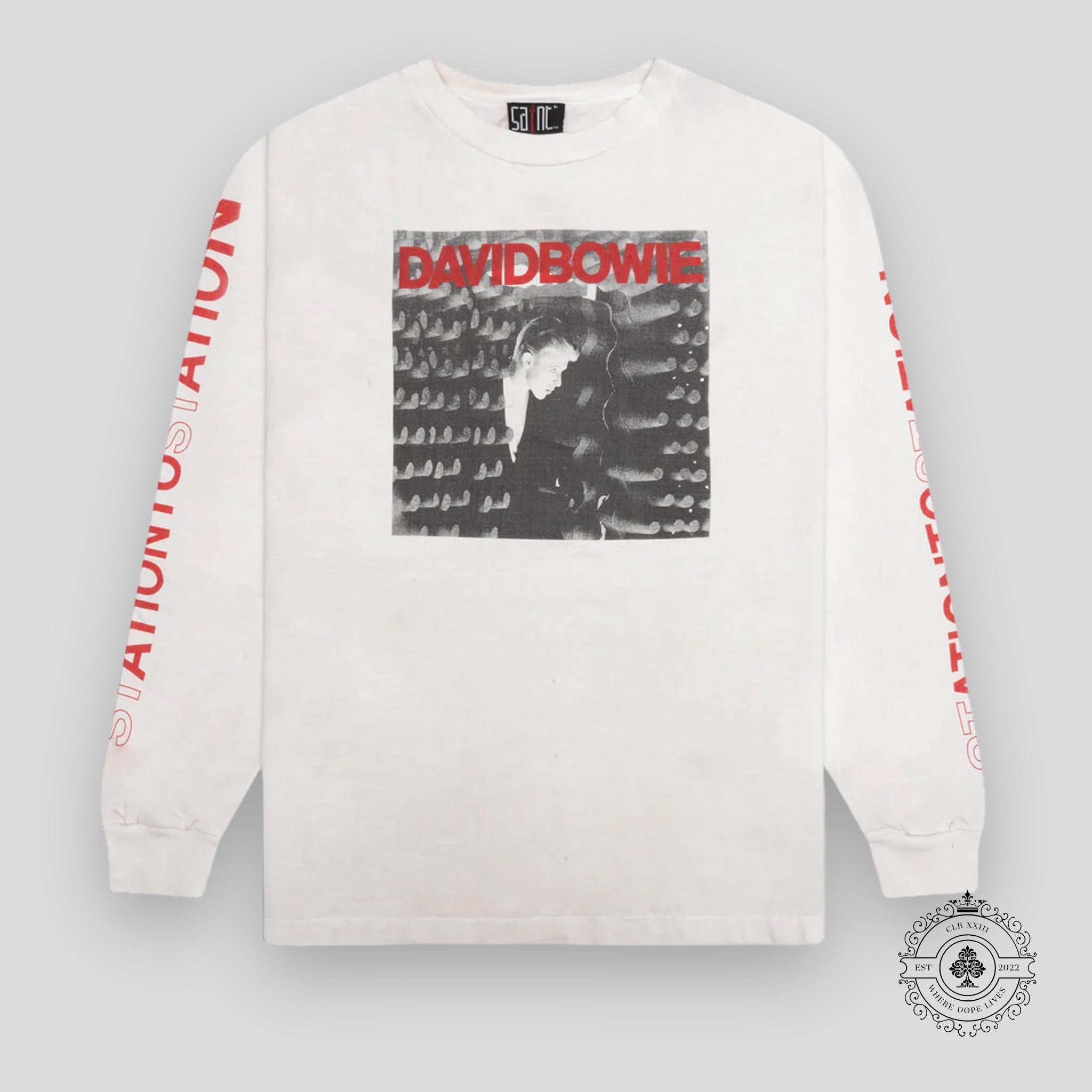 トップス SAINT Mxxxxxx David Bowie L/S Tee Saint Michael x David Bowie Station L/S T-Shirt - White