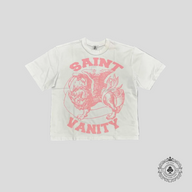 Saint Vanity Griffin Tee in White/Pink
