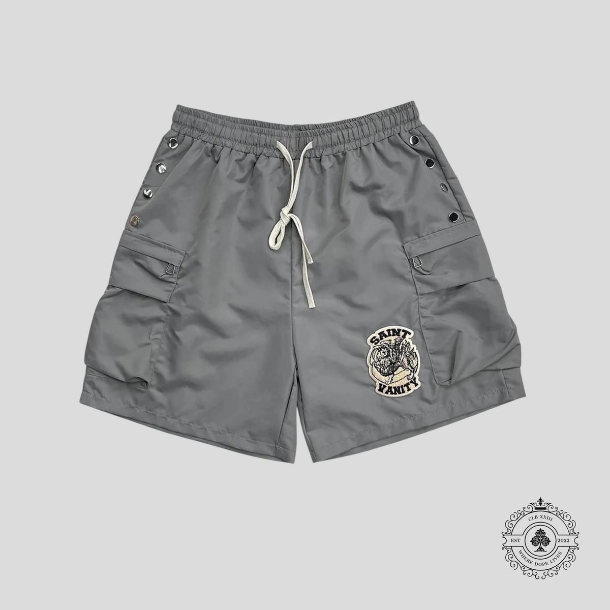 Saint Vanity Cargo Shorts in Grey