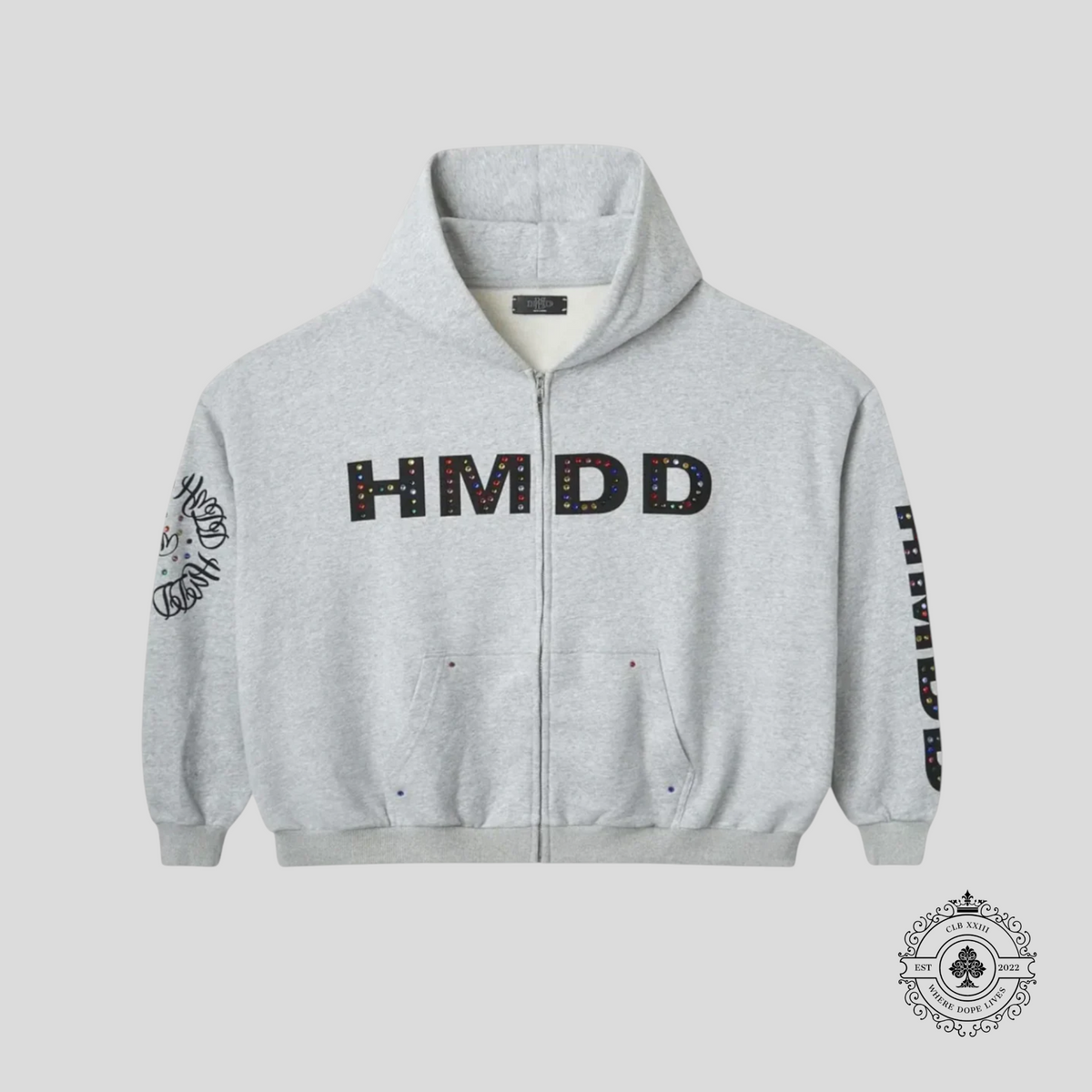 HMDD Chimstone Zip Up Hoodie in Grey