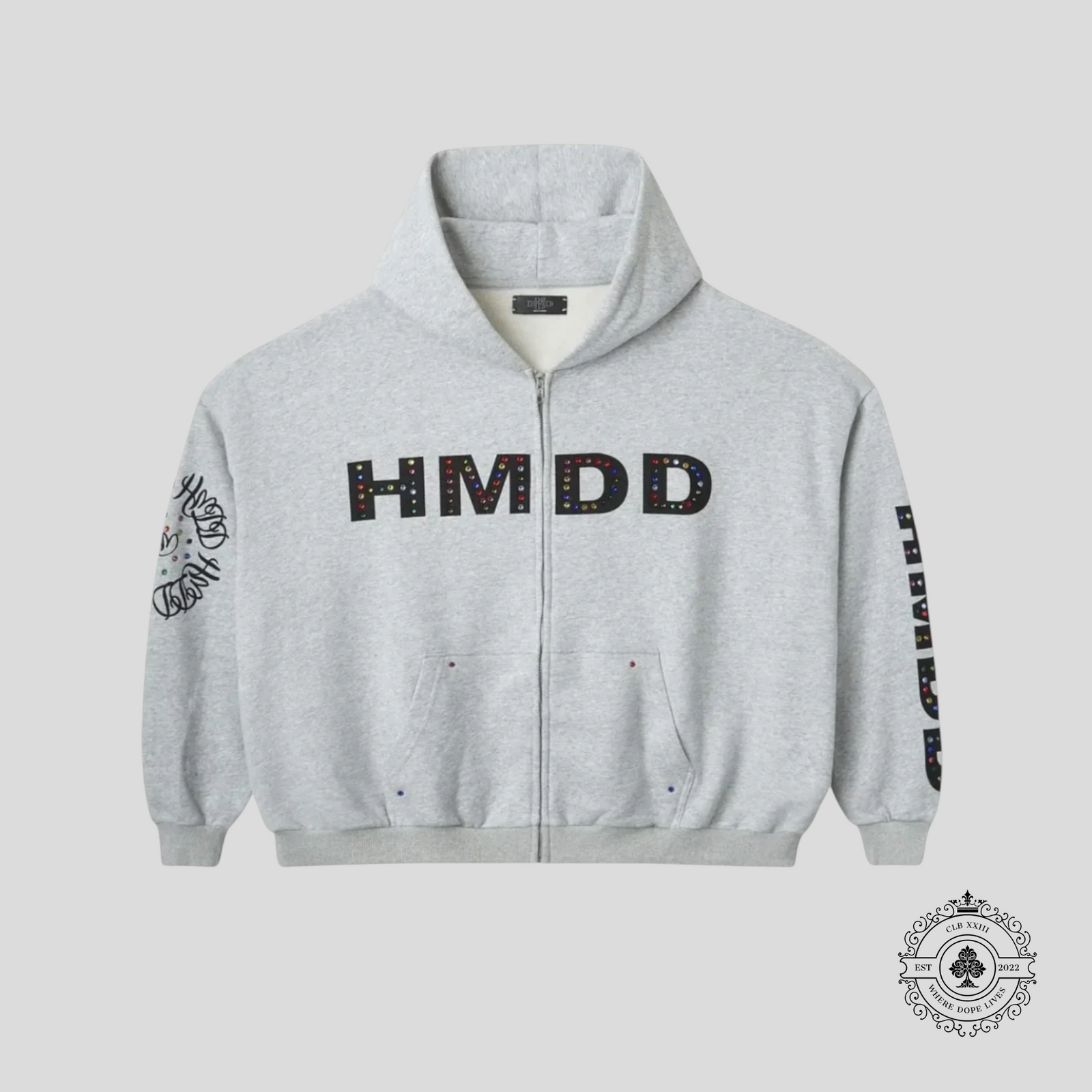 HMDD Chimstone Zip Up Hoodie in Grey