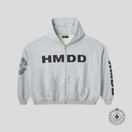 HMDD Chimstone Zip Up Hoodie in Grey