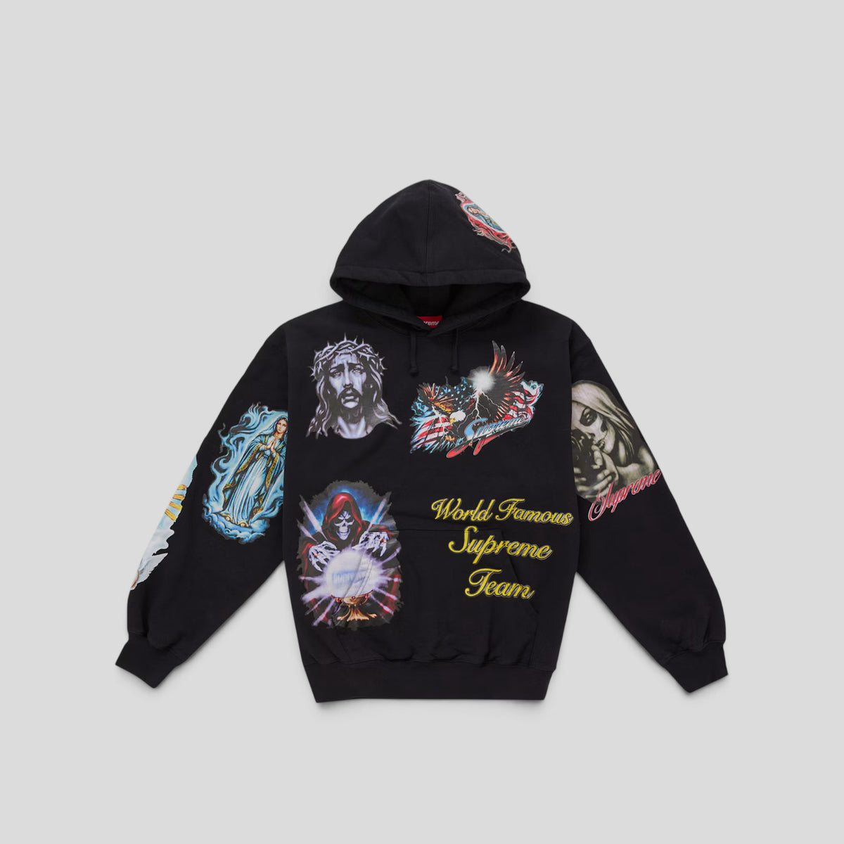 Supreme Stickers Hooded Sweatshirt in Black