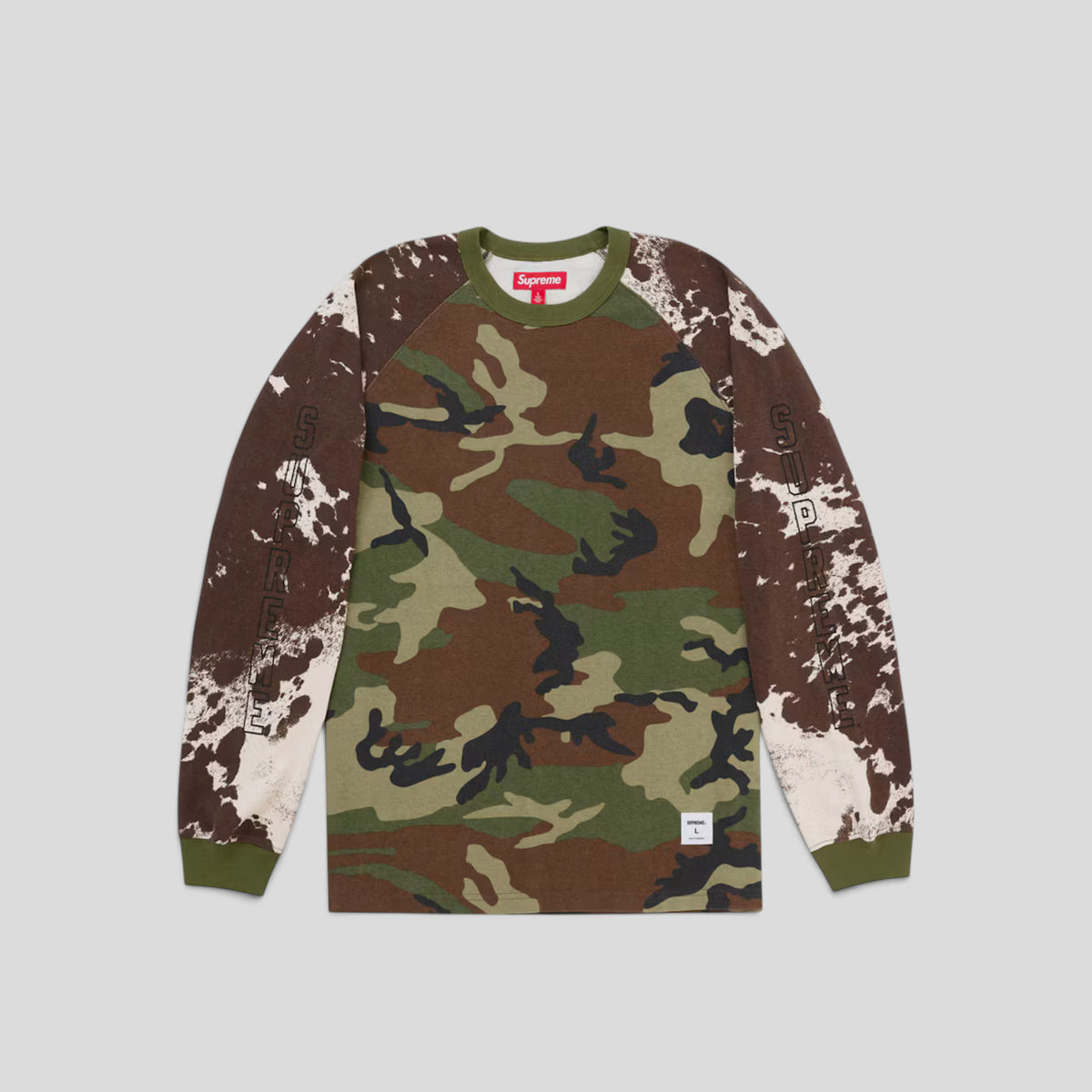 Supreme Wildlife Raglan Long Sleeve Tee in Camo