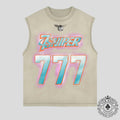 Triple Sevens X Sniper Gang NFL Sleeveless Tee in Cream