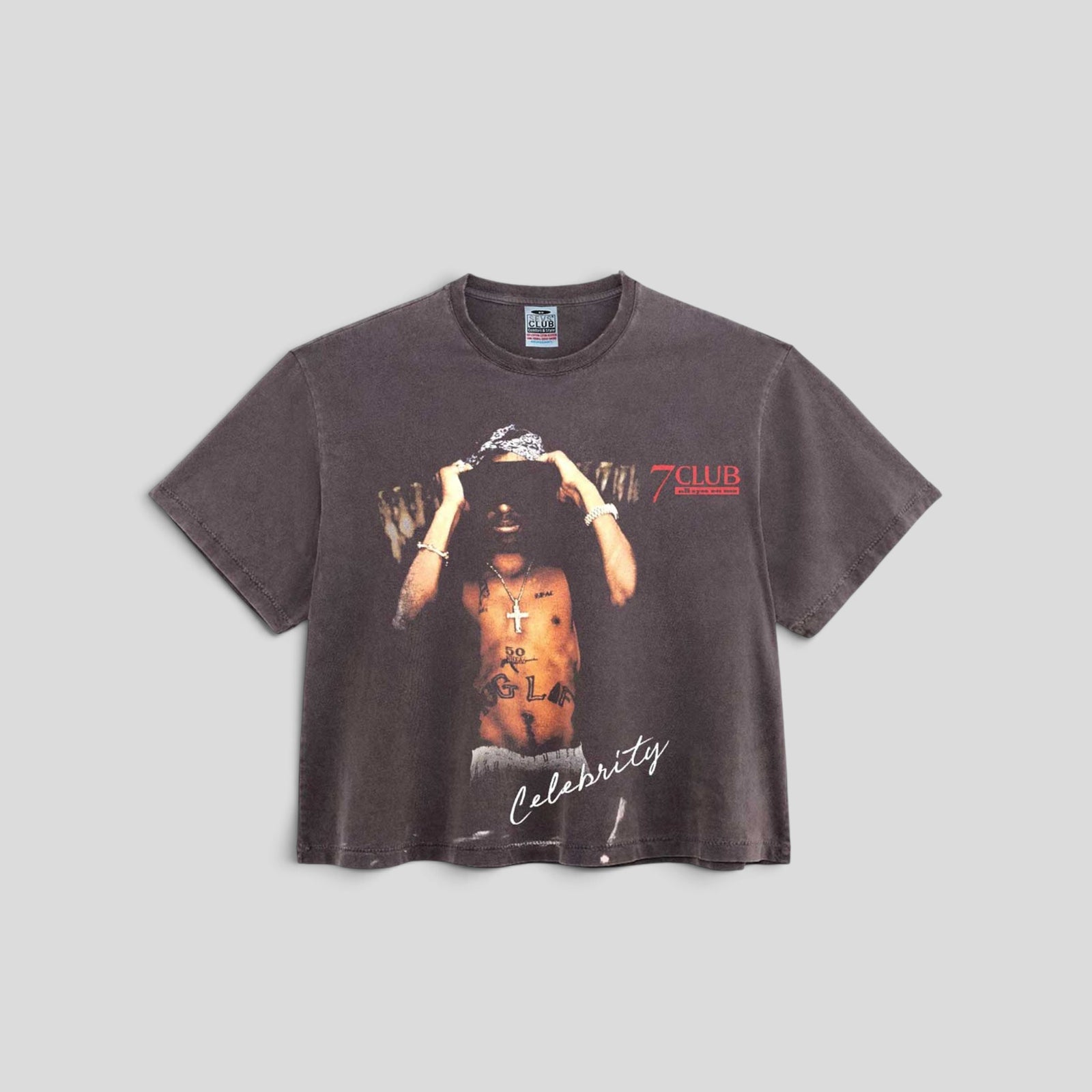 Triple Sevens Tupac Tee in Aged Black