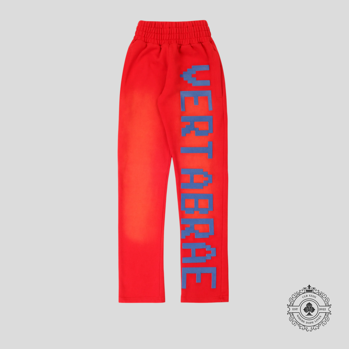 VERTABRAE Sweatpants in Washed Red/Blue