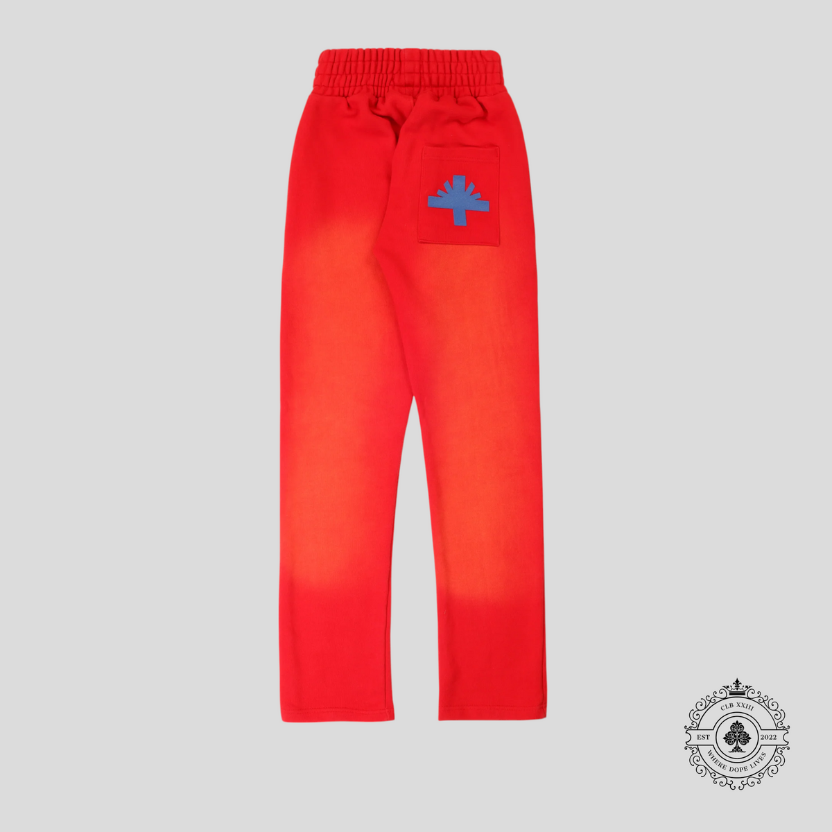 VERTABRAE Sweatpants in Washed Red/Blue