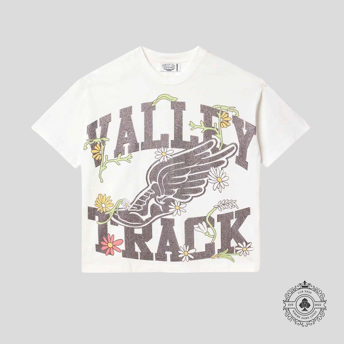Vale Forever Track Bling Tee in White
