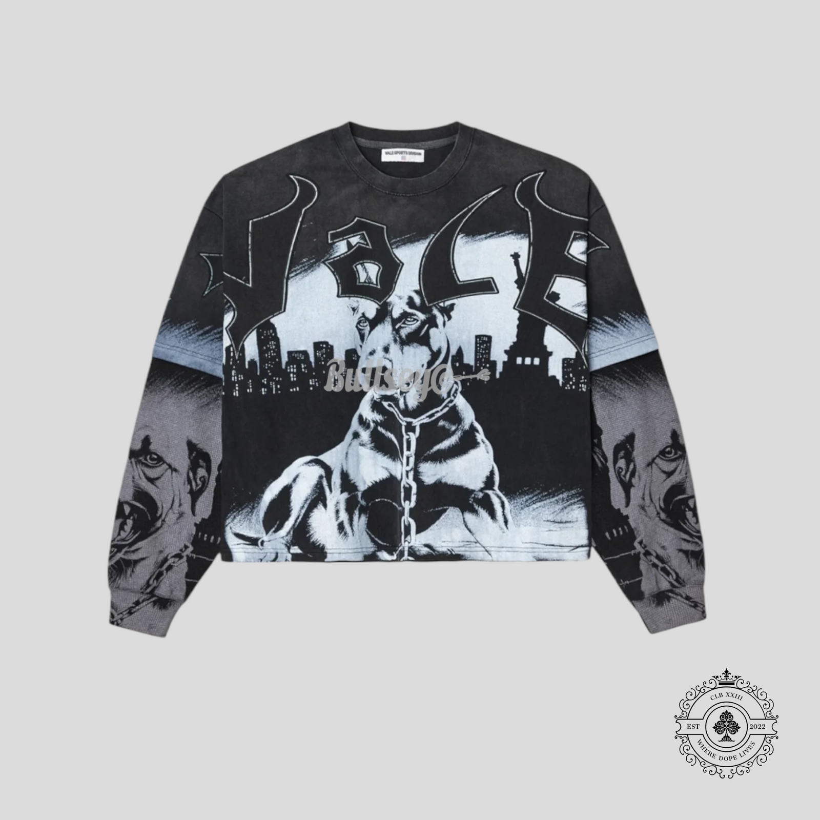 Vale Monochrome Long Sleeve Tee in Black
