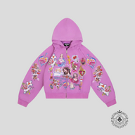 Righteous Risen King Cropped Zip Up in Purple