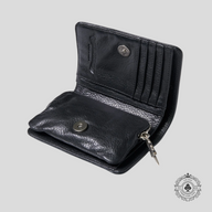 Chrome Hearts Joey Scroll Logo Leather Wallet in Black