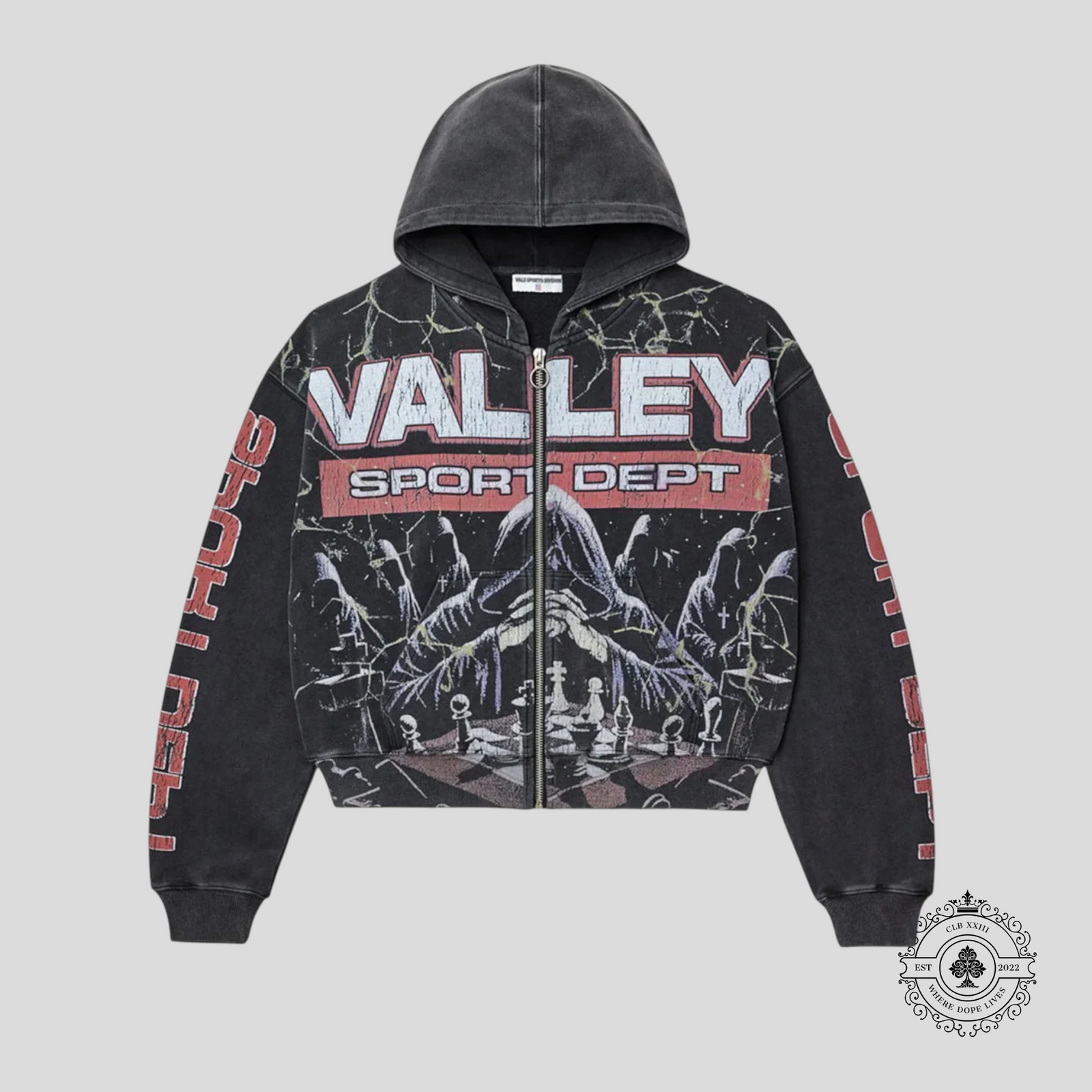 Vale Mastermind Zip Up Hoodie in Black