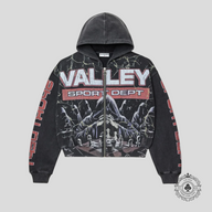 Vale Mastermind Zip Up Hoodie in Black