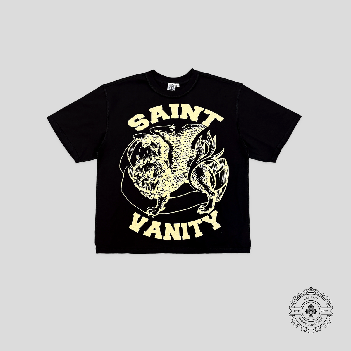 Saint Vanity Griffin Tee in Black/Cream