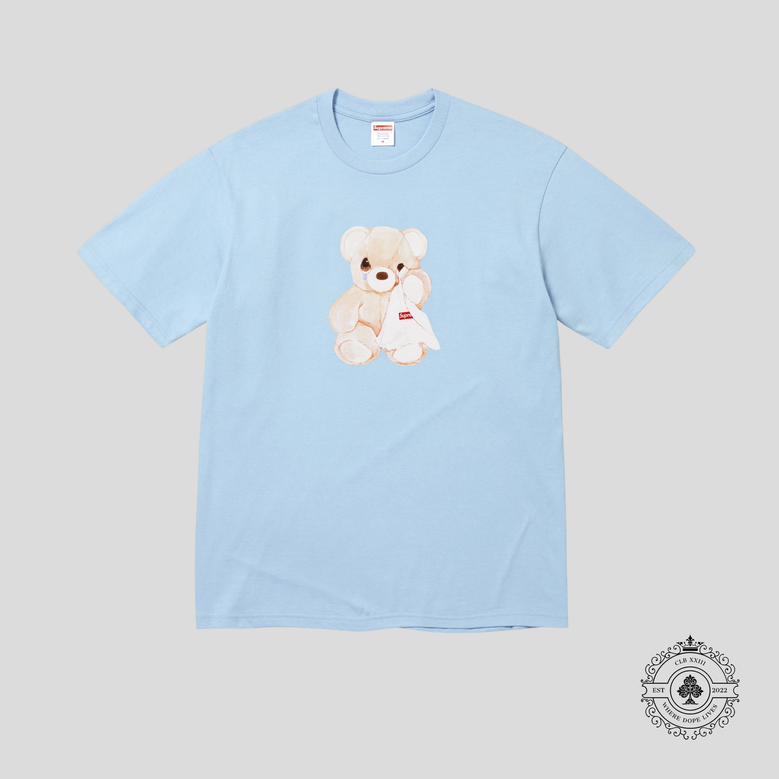 Supreme Bear Tee in Powder Blue