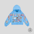 Righteous Risen King Cropped Zip Up in Blue