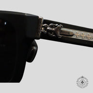 Chrome Hearts Box Officer Sunglasses in Matte Black/Silver