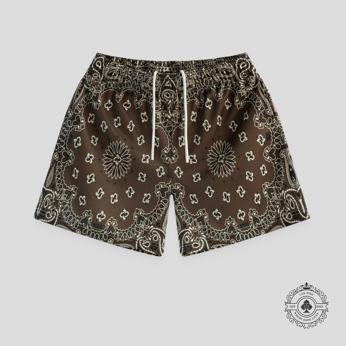 Bravest Studios Baroque Paisley Shorts in Brown